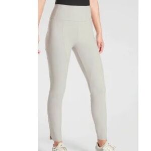 Athleta Beige High-Waisted Stellar Leggings; Size 6